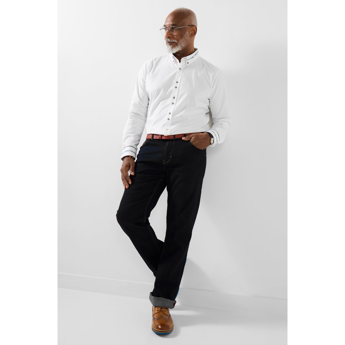 Chemise habillée à col boutonné blanc, JOE BROWNS