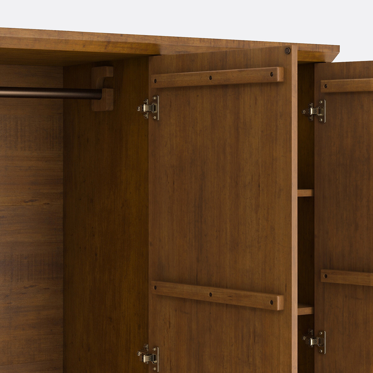 Armoire 3 portes, 4 tiroirs, 2/3 penderie, Lindley bois foncé chêne, LA REDOUTE INTERIEURS
