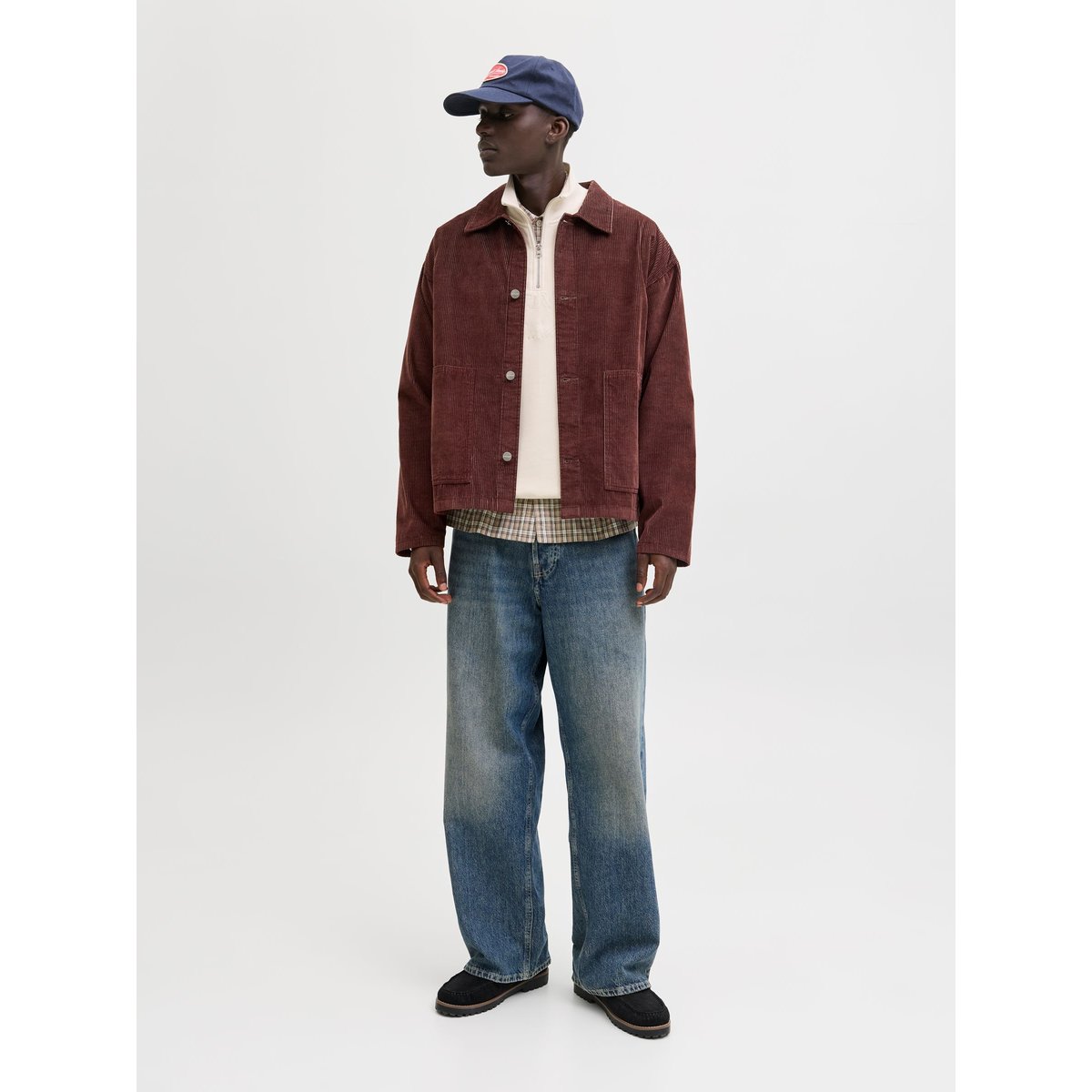 Sweat À Mi-Fermeture Éclair antique white, JACK & JONES