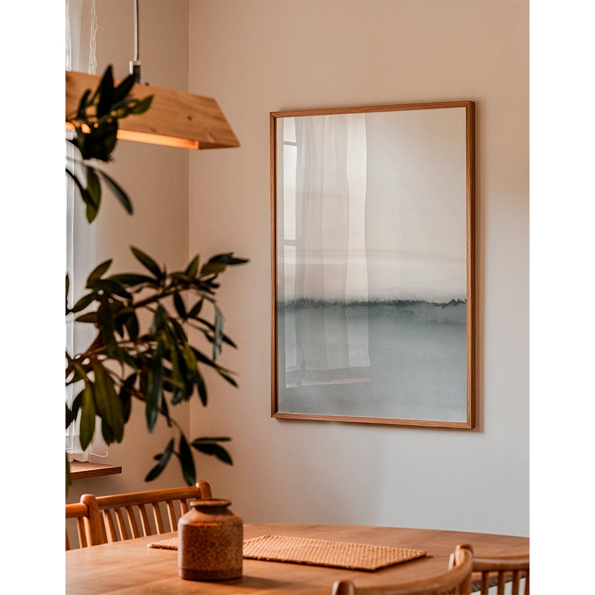Affiche avec tableau décoratif, 50 x 70 cm beige, HANNUN