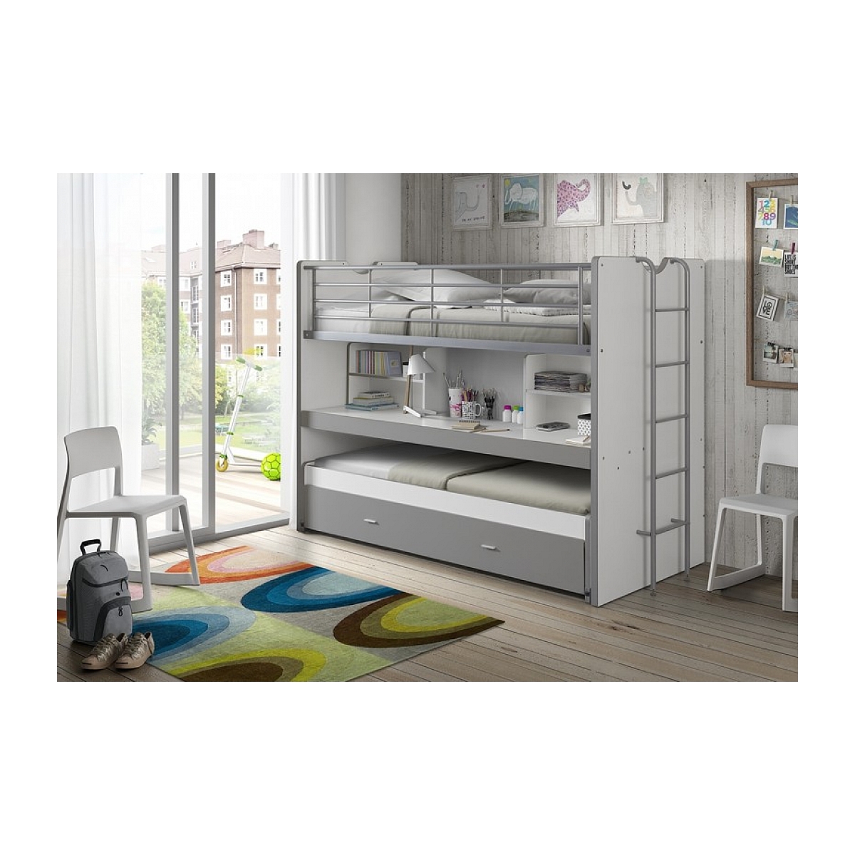 BONNY Compact80  Lits superposés 2 couchages Silver couleur unique, VIPACK