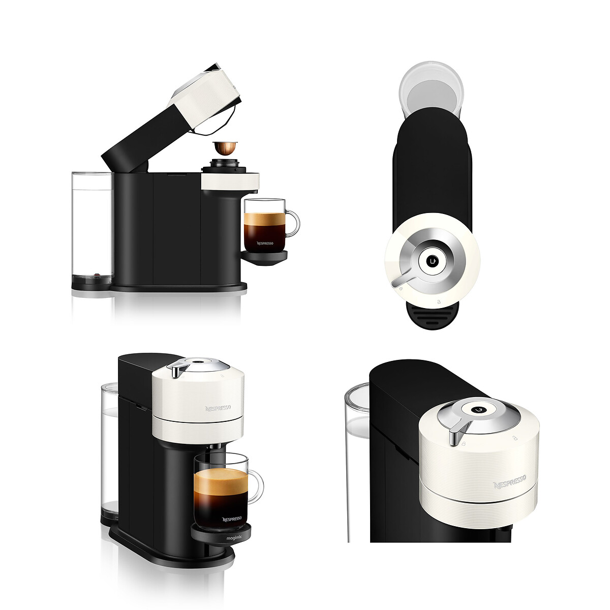 Nespresso by De'longhi Vertuo Next Coffee Pod Machine with Aeroccino white, NESPRESSO