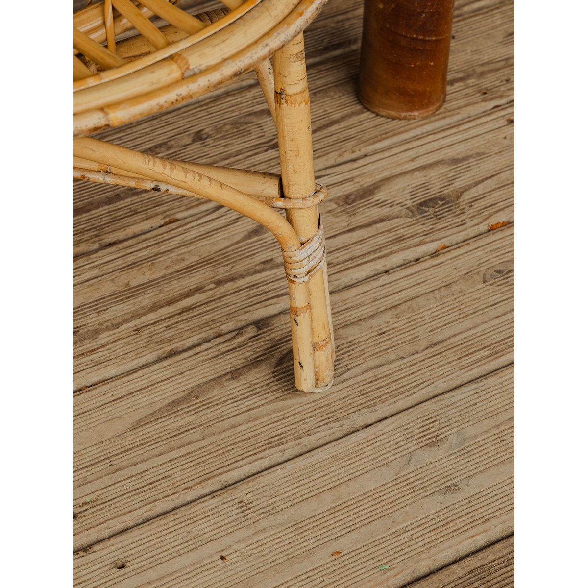 Fauteuil en rotin Ernest N°1630 - Bon état bois clair, DEBONGOUT