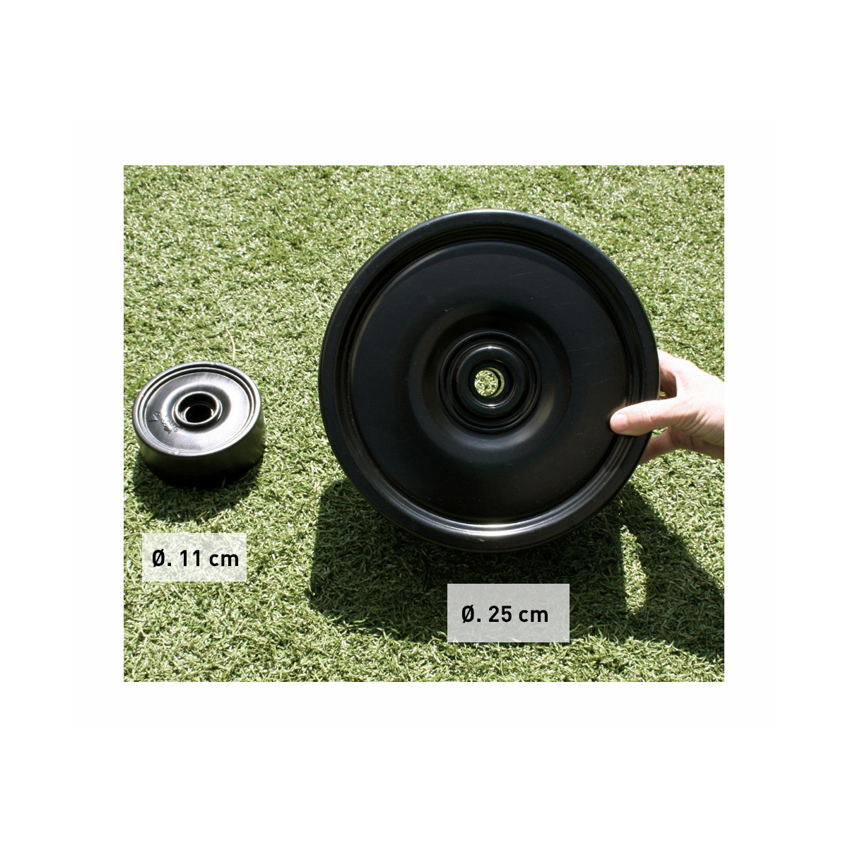 Pions de Dame Géants pour Jeux Extérieurs - Diamètre 25 cm noir, ROLLY TOYS