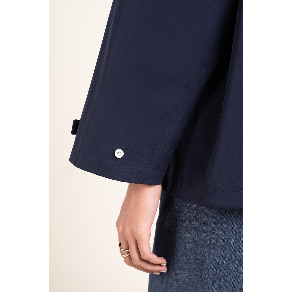 Veste cape courte imperméable oversize, LOURMEL indigo, FLOTTE