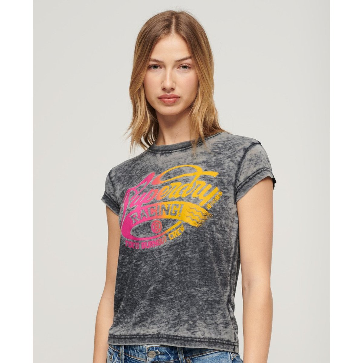 T-shirt à manches courtes Fade Rock Graphic noir de jais, SUPERDRY