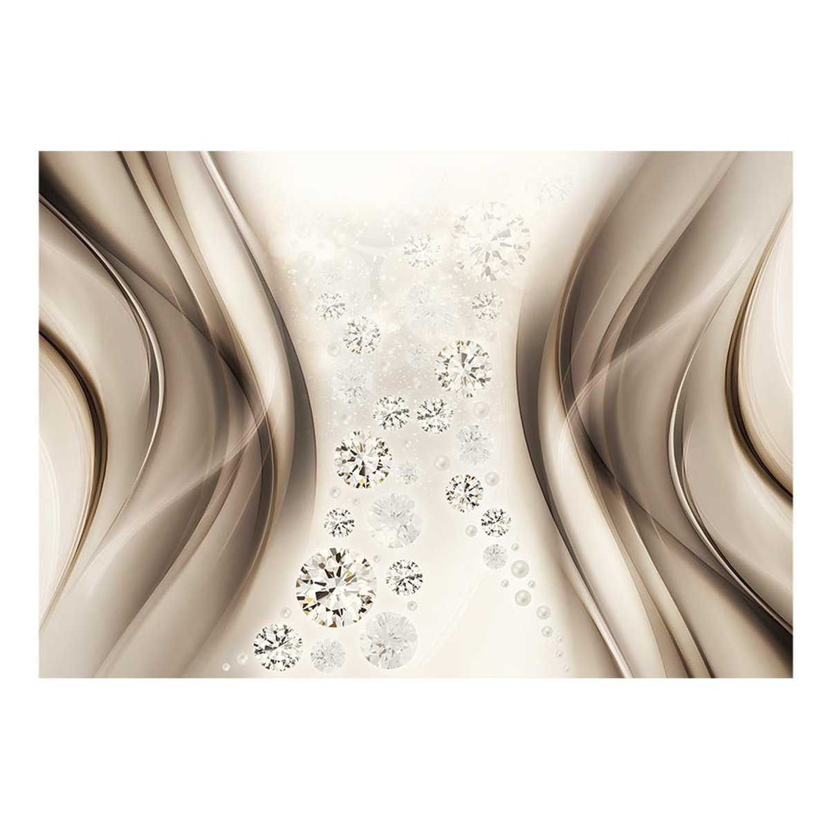 Papier peint intissé panoramique Abstractions Diamond rain beige, EDEN