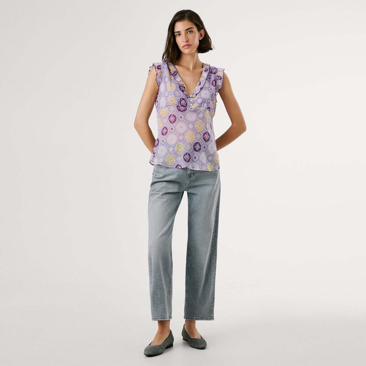 Chemise Coupe Slim En Popeline violet, PEPE JEANS