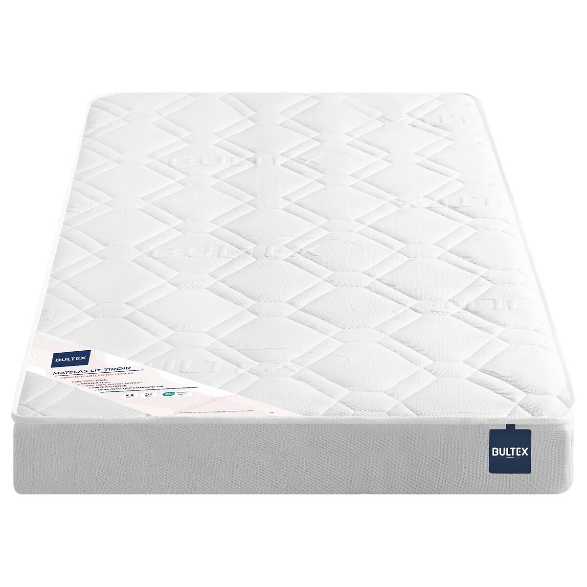 Matelas mousse pour lit tiroir, soutien et accueil ferme, PRIMO TIROIR blanc, BULTEX