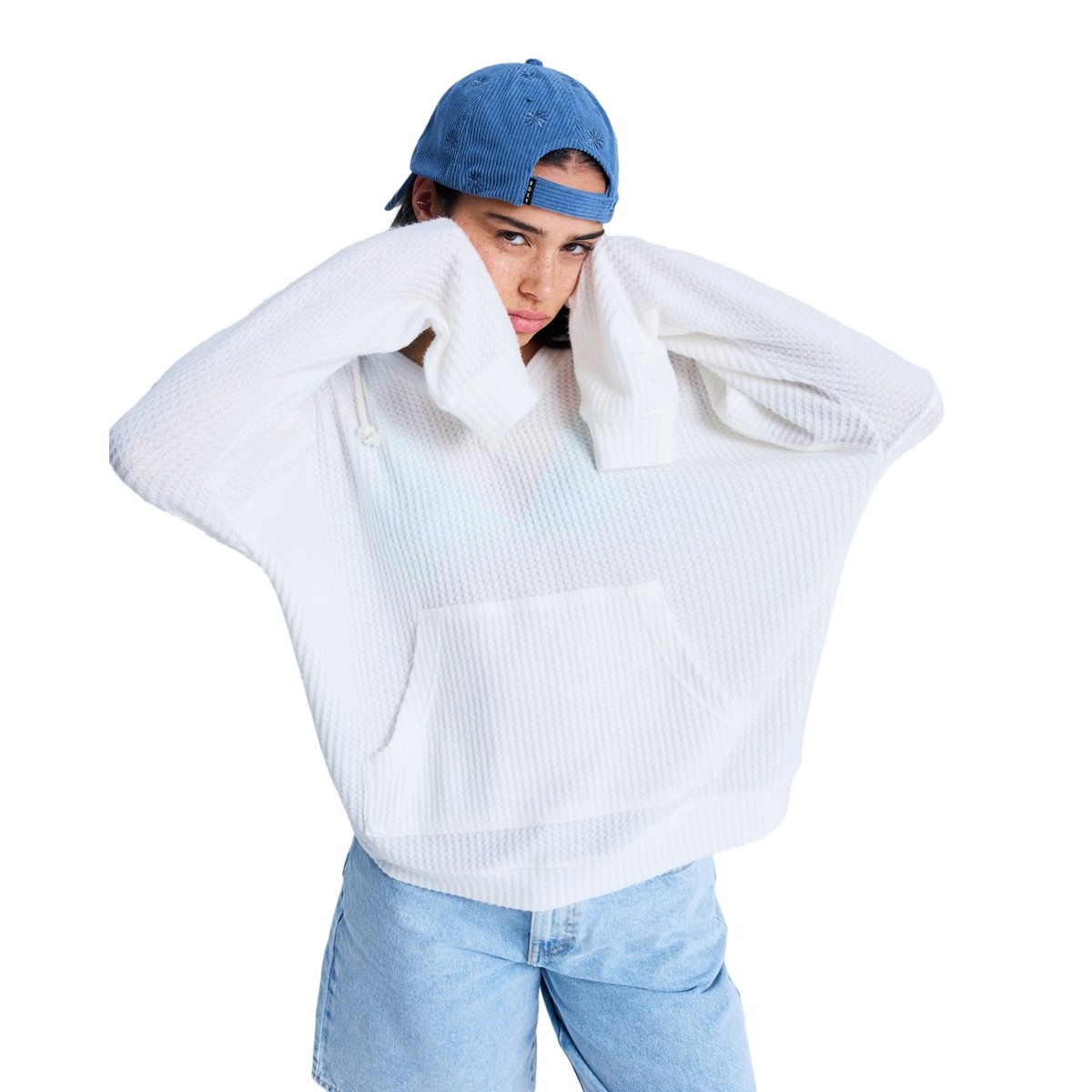 Sweat à capuche oversize en tricot OCEAN DRIVE. blanc egret, ROXY