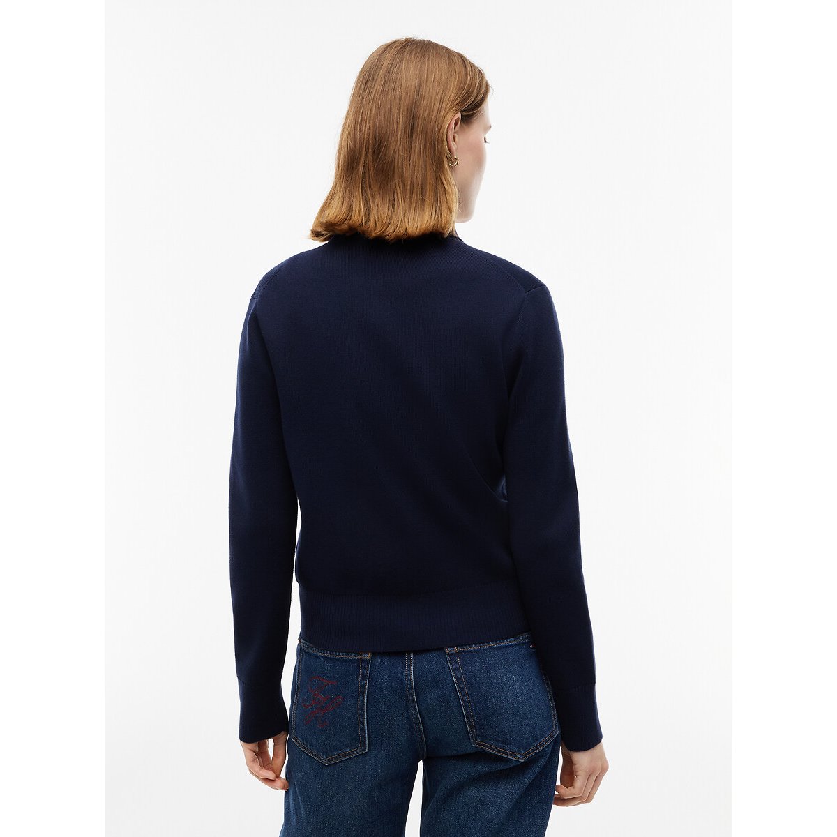Gilet zippé à col polo marine, TOMMY HILFIGER