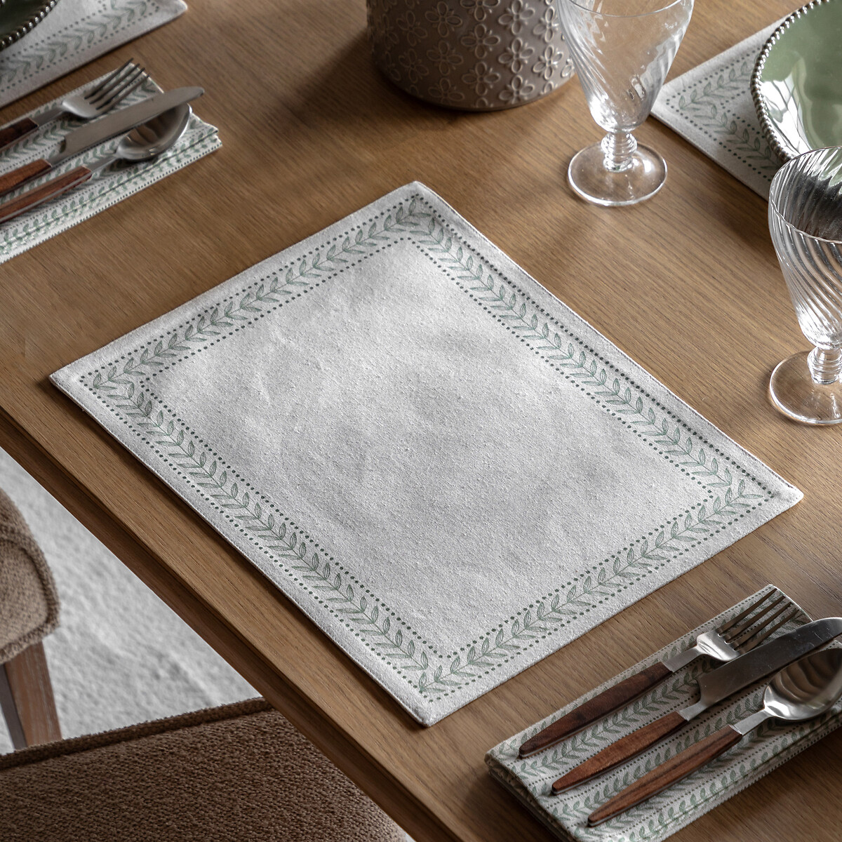 Set of 4 Archer Leaf Placemats natural, ÉDITÉ