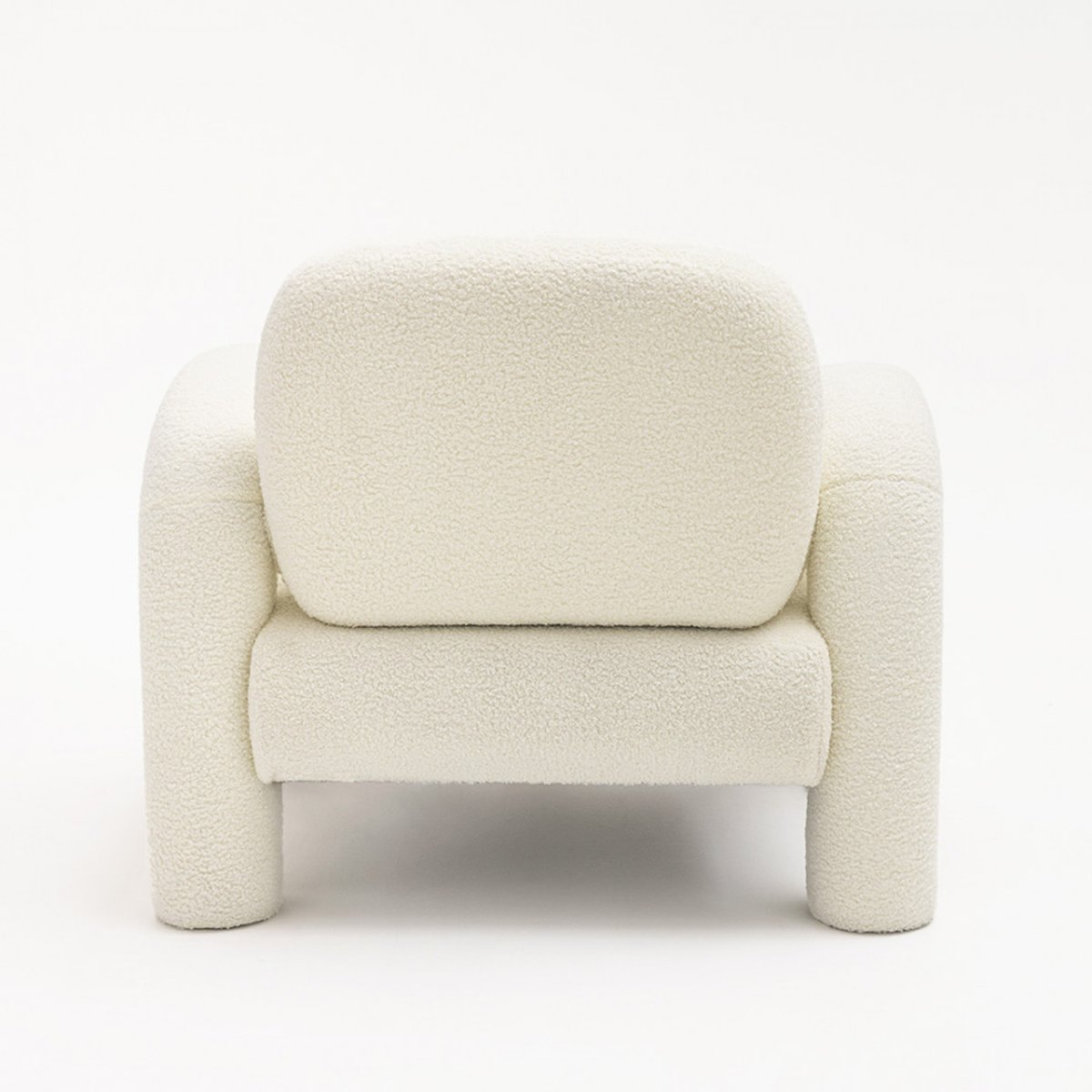 Fauteuil en tissu bouclette- MIO blanc, DRAWER