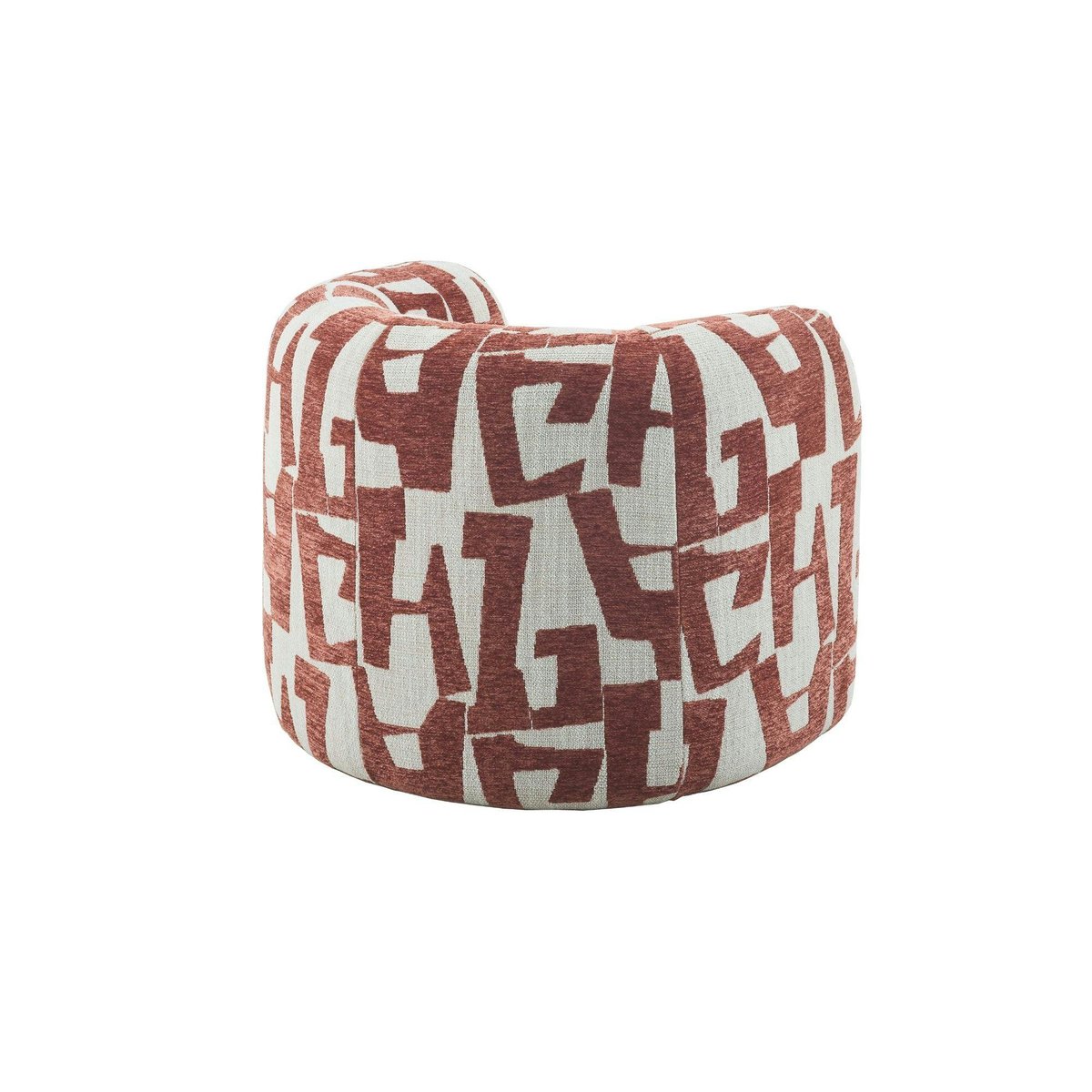 Fauteuil de salon rond motif art déco CORTINA rouge, PIER IMPORT