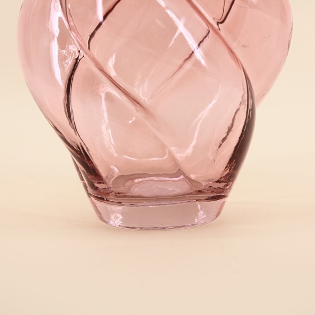 Vase en verre alvéolé, H20cm rose, ORNAMI