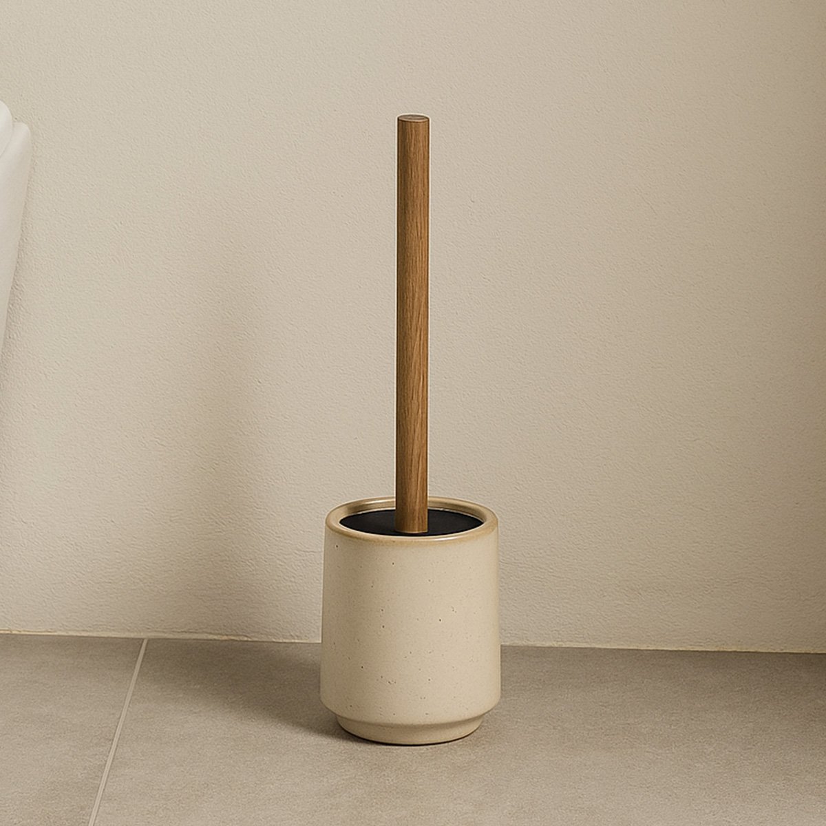 Brosse WC - Céramique beige - ARMONIA beige, MAISON AUBERTIN