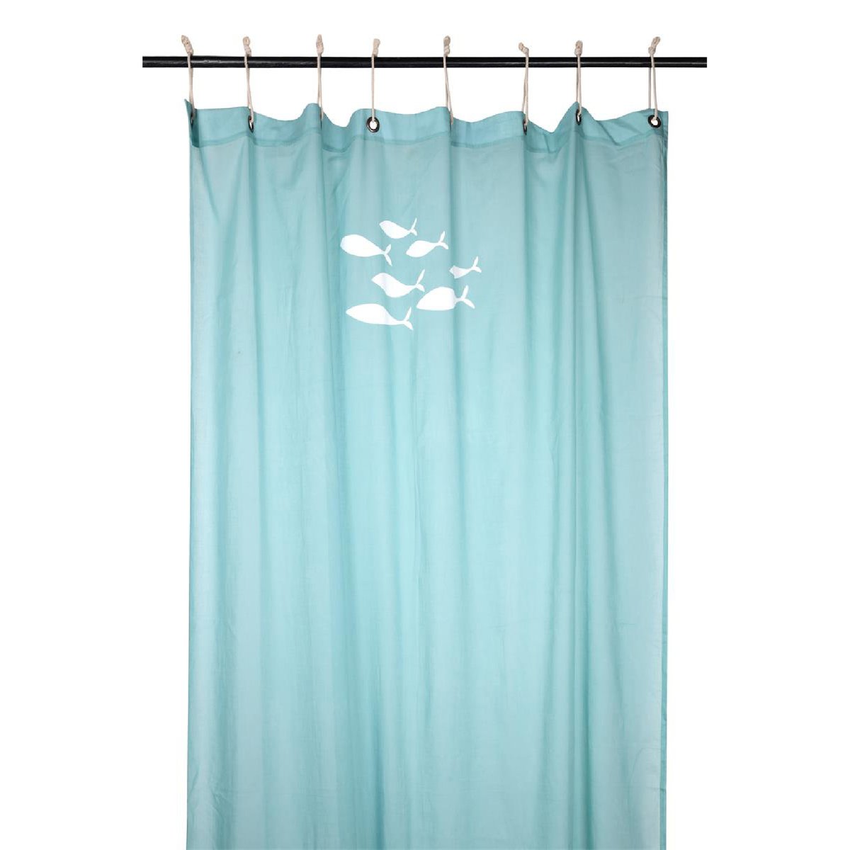 Voilage Esprit Marin Motifs Poissons turquoise, LOVELY CASA