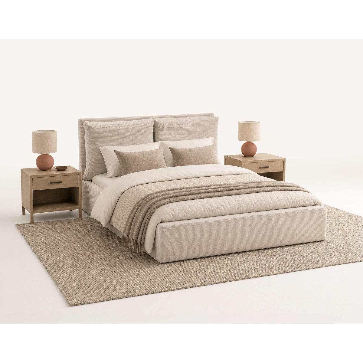 Lit coffre - PIVOINE beige, BEST MOBILIER