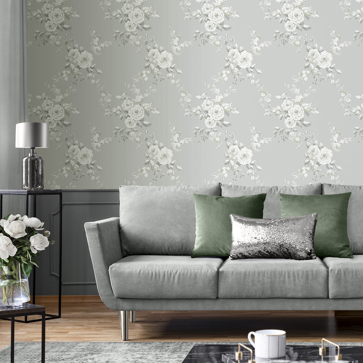 10m Canterbury Wallpaper sage, CATHERINE LANSFIELD