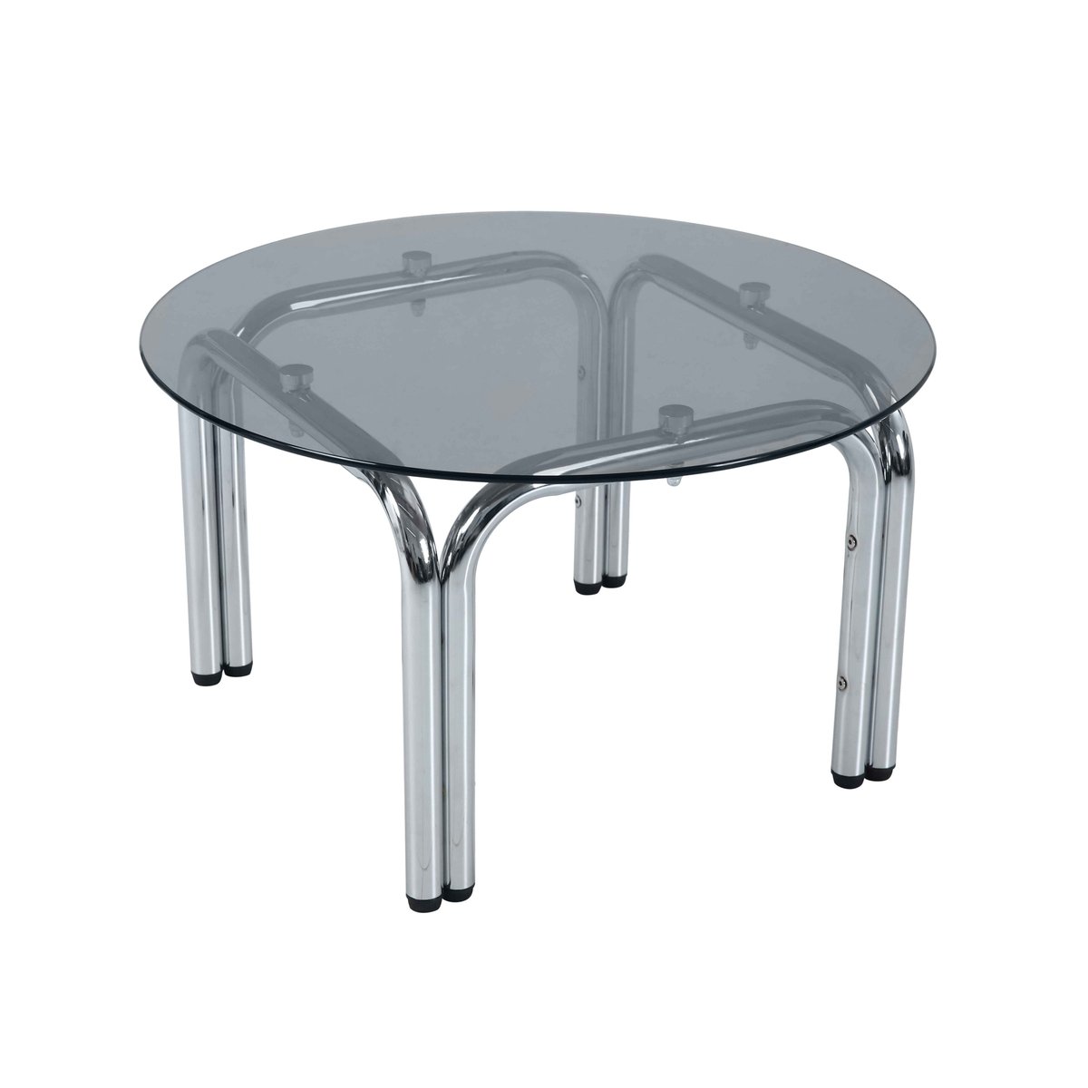 Table basse en verre trempé ronde Ø70 cm, LEWIS noir, OVIALA