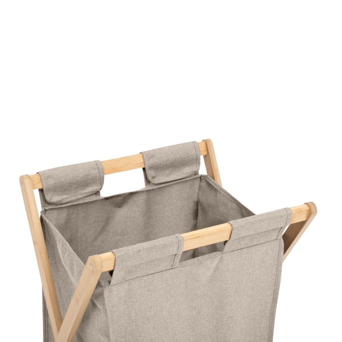 Panier à linge pliant 50L en bambou beige, ATMOSPHERA