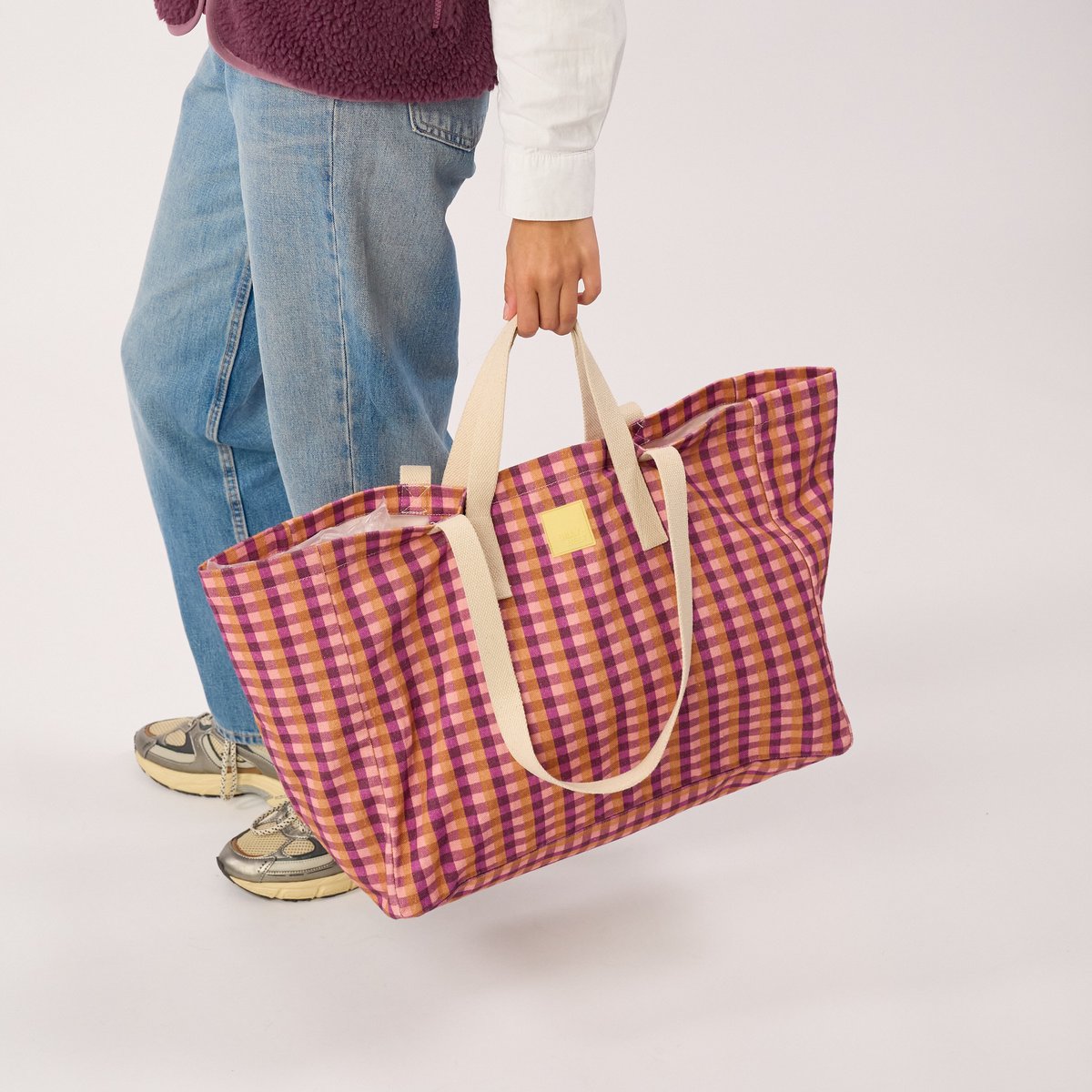 Sac cabas en coton biologique violet et orange, BILLYBELT