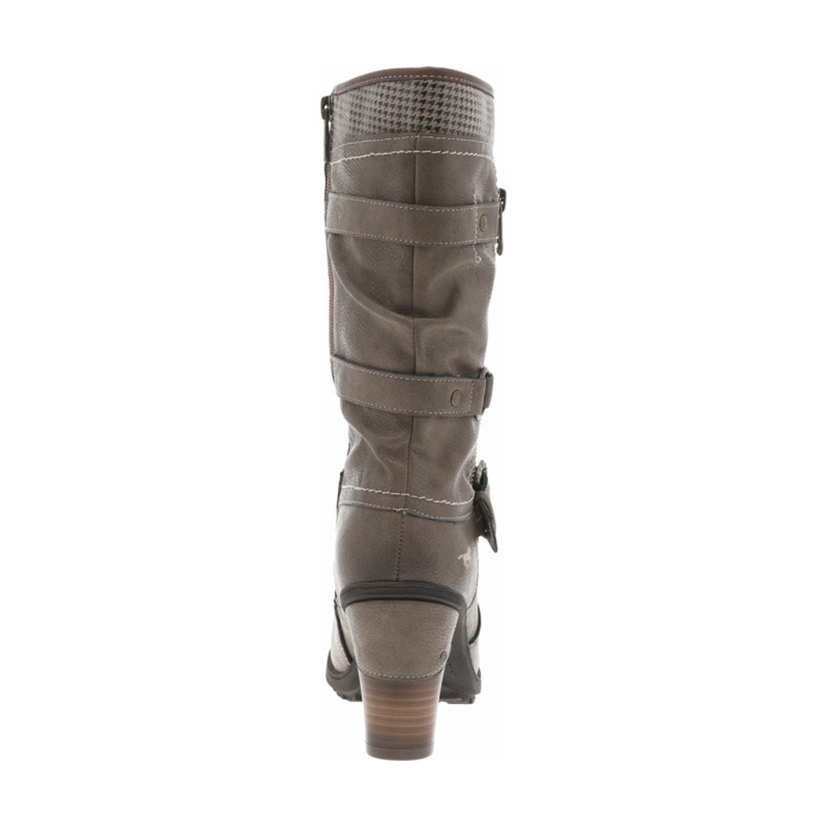 Bottes taupe à talon décroché haut avec des boucles à ardillons taupe, MUSTANG