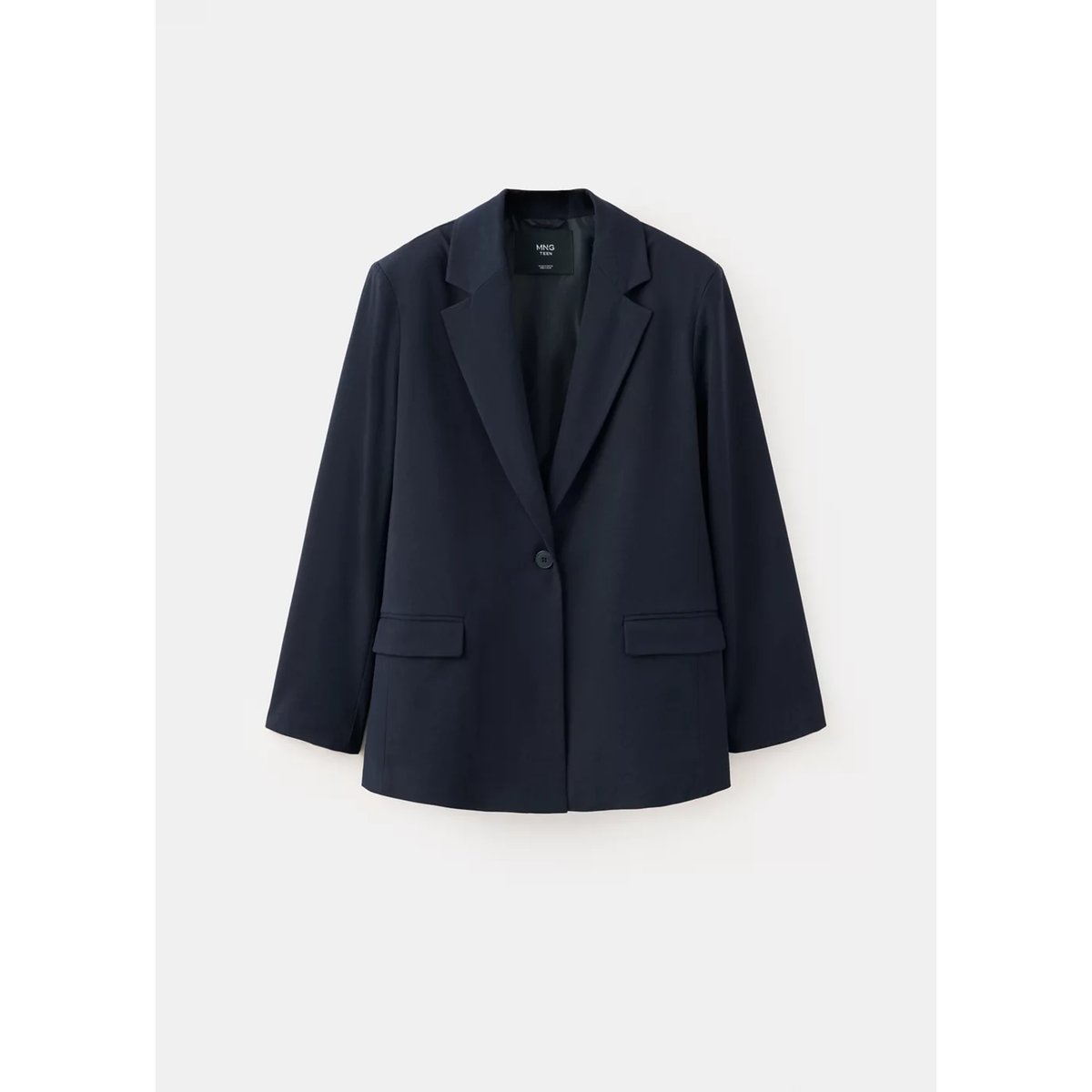 Blazer en crêpe poches bleu marine, MANGO TEEN