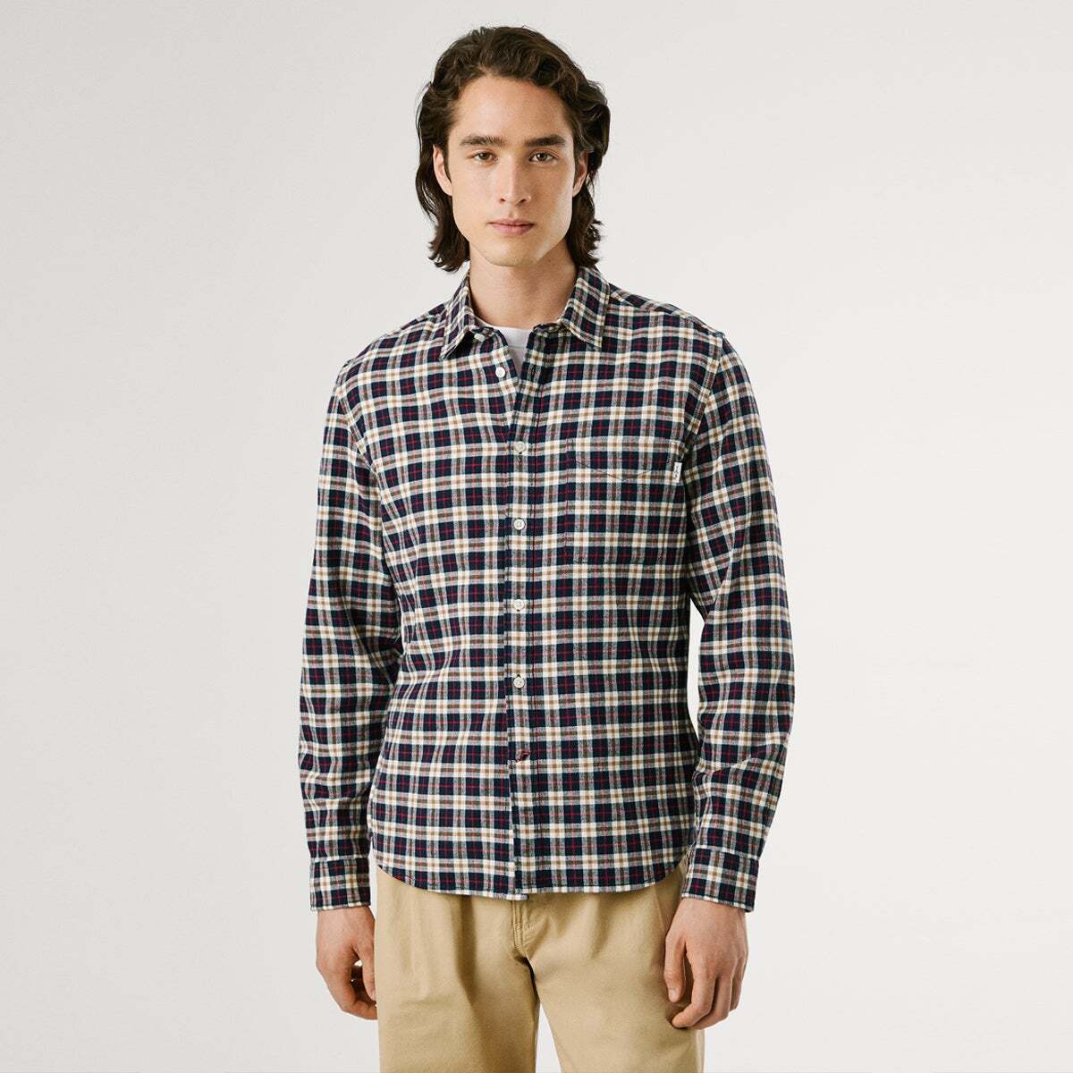 Chemise Coupe Regular À Carreaux bleu, PEPE JEANS