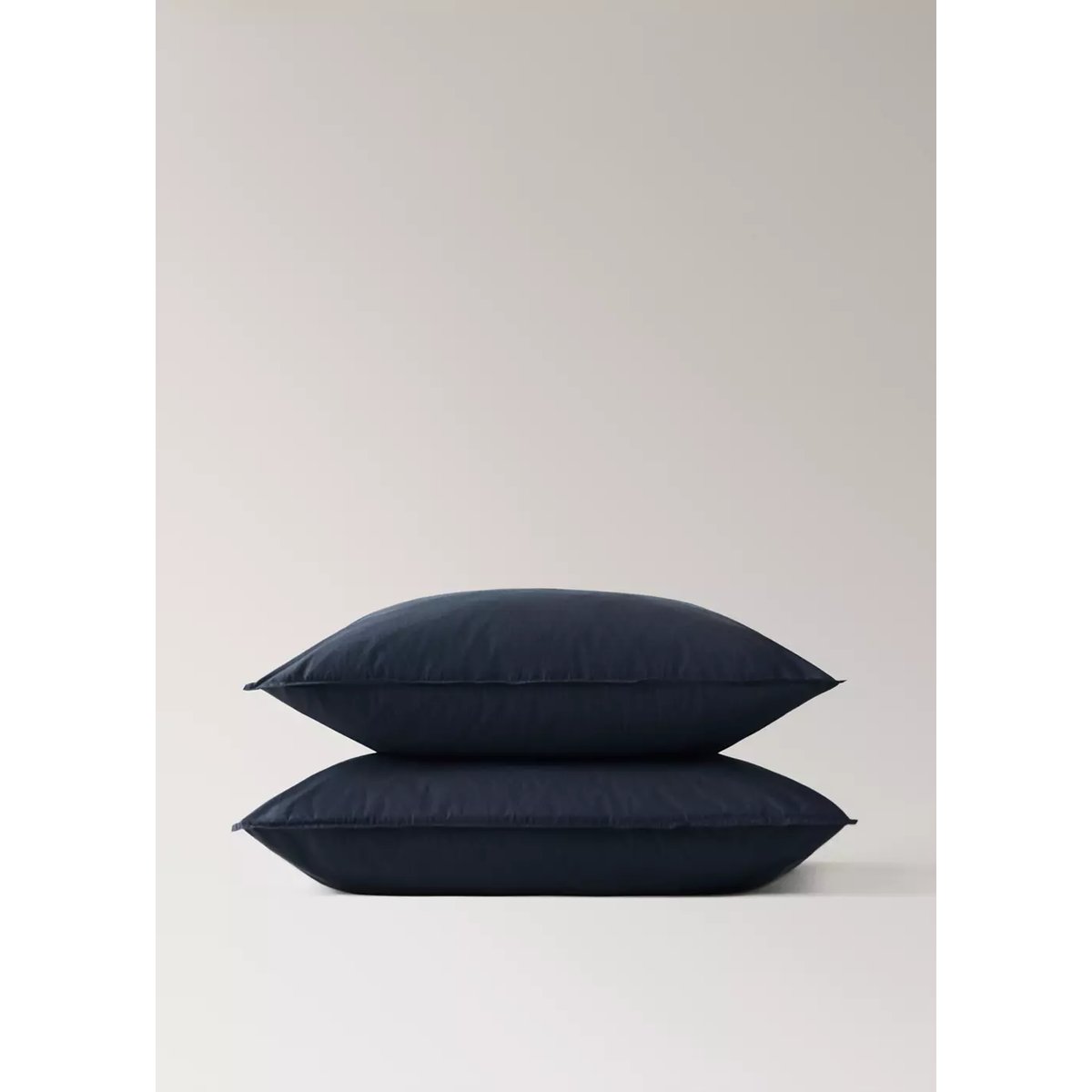 Taie d’oreiller 100 % coton 60x60 cm bleu marine, MANGO HOME