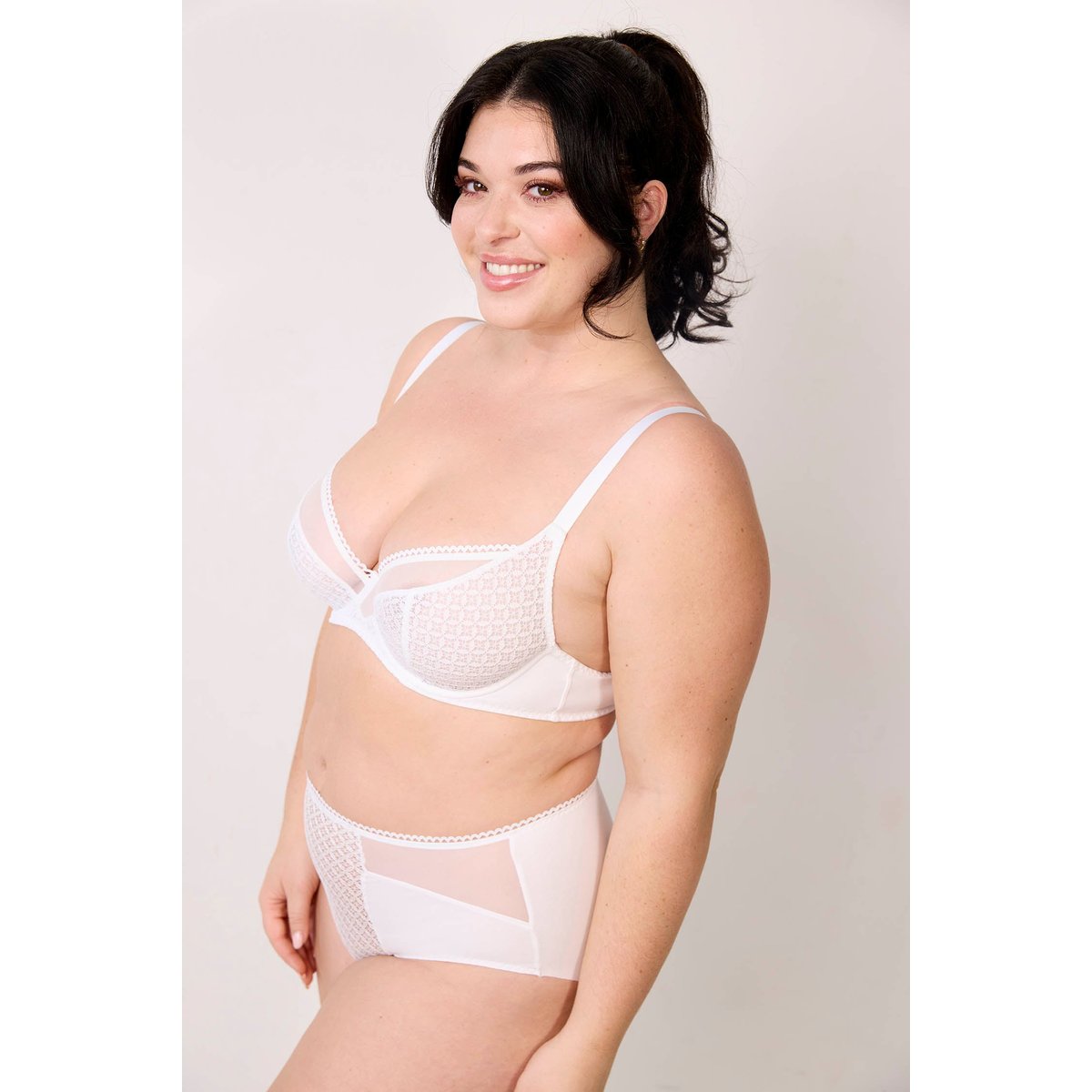 Soutien-gorge corbeille avec armatures en dentelle MEMORIES blanc, MAISON LEJABY