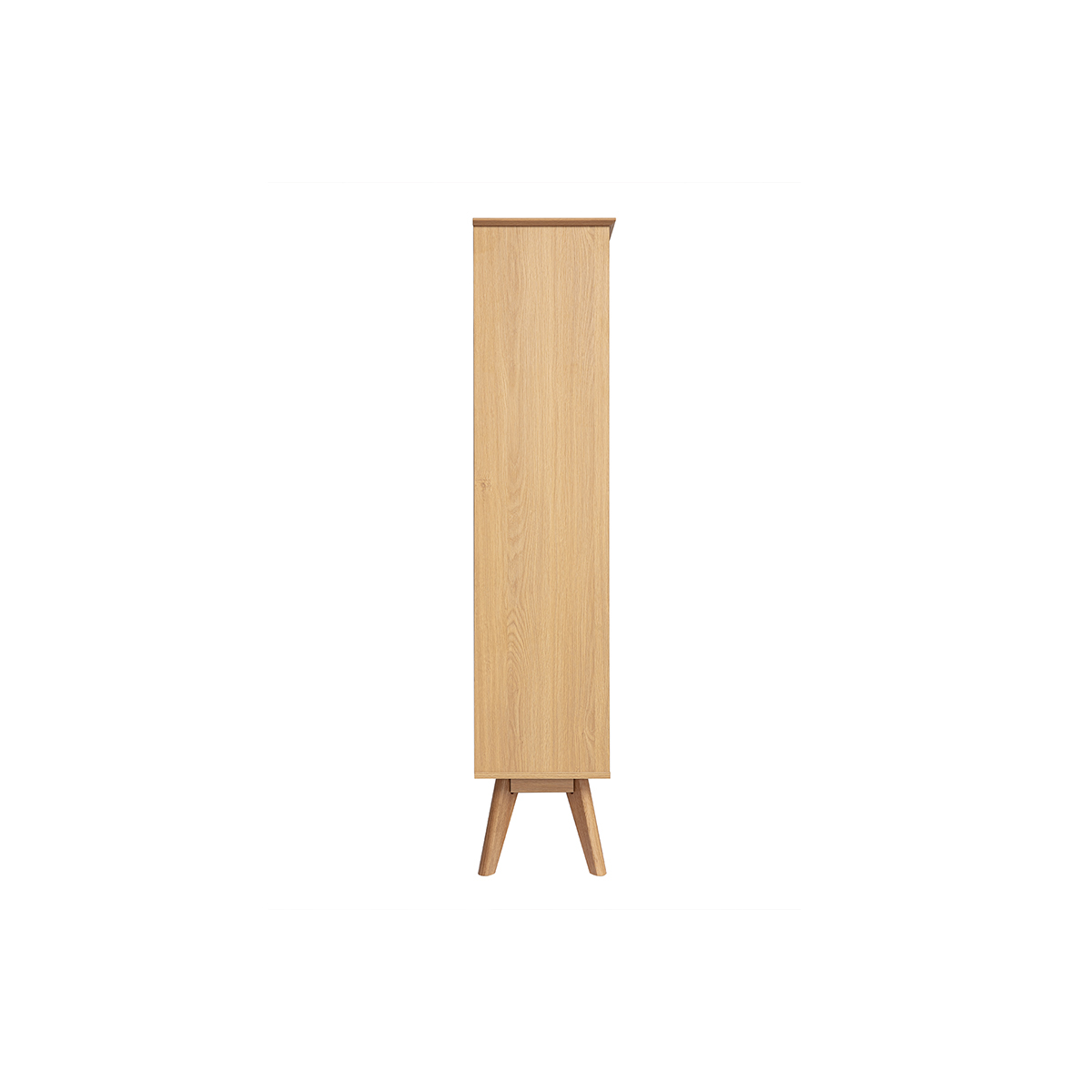 Bibliothèque scandinave en bois clair chêne 8 casiers L110 cm INGRID chêne clair, MILIBOO