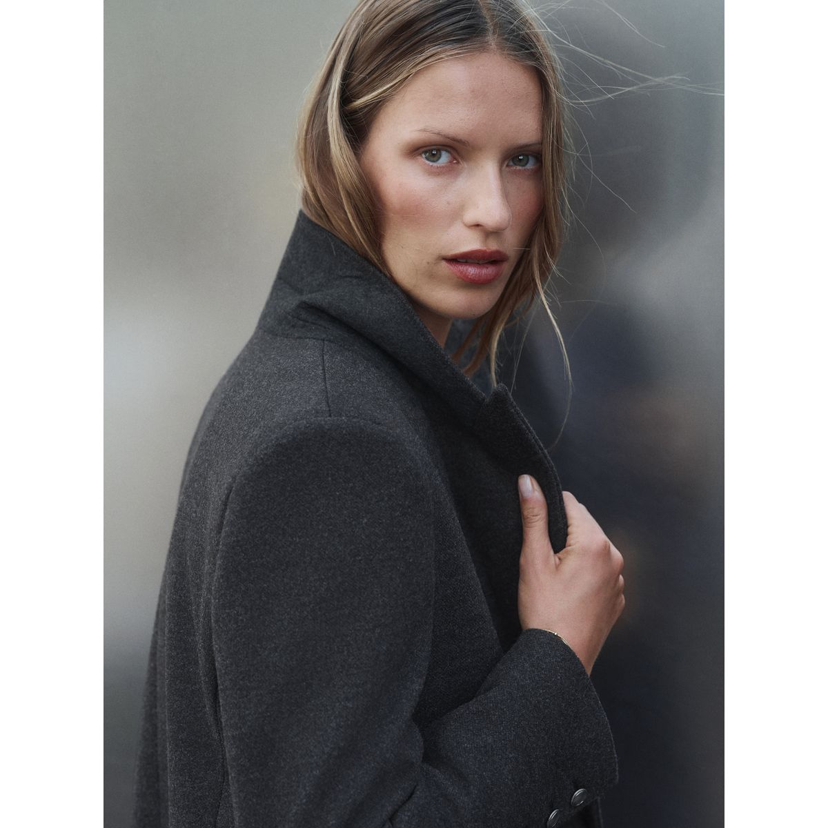 Manteau avec col à revers gris anthracite, NEXT