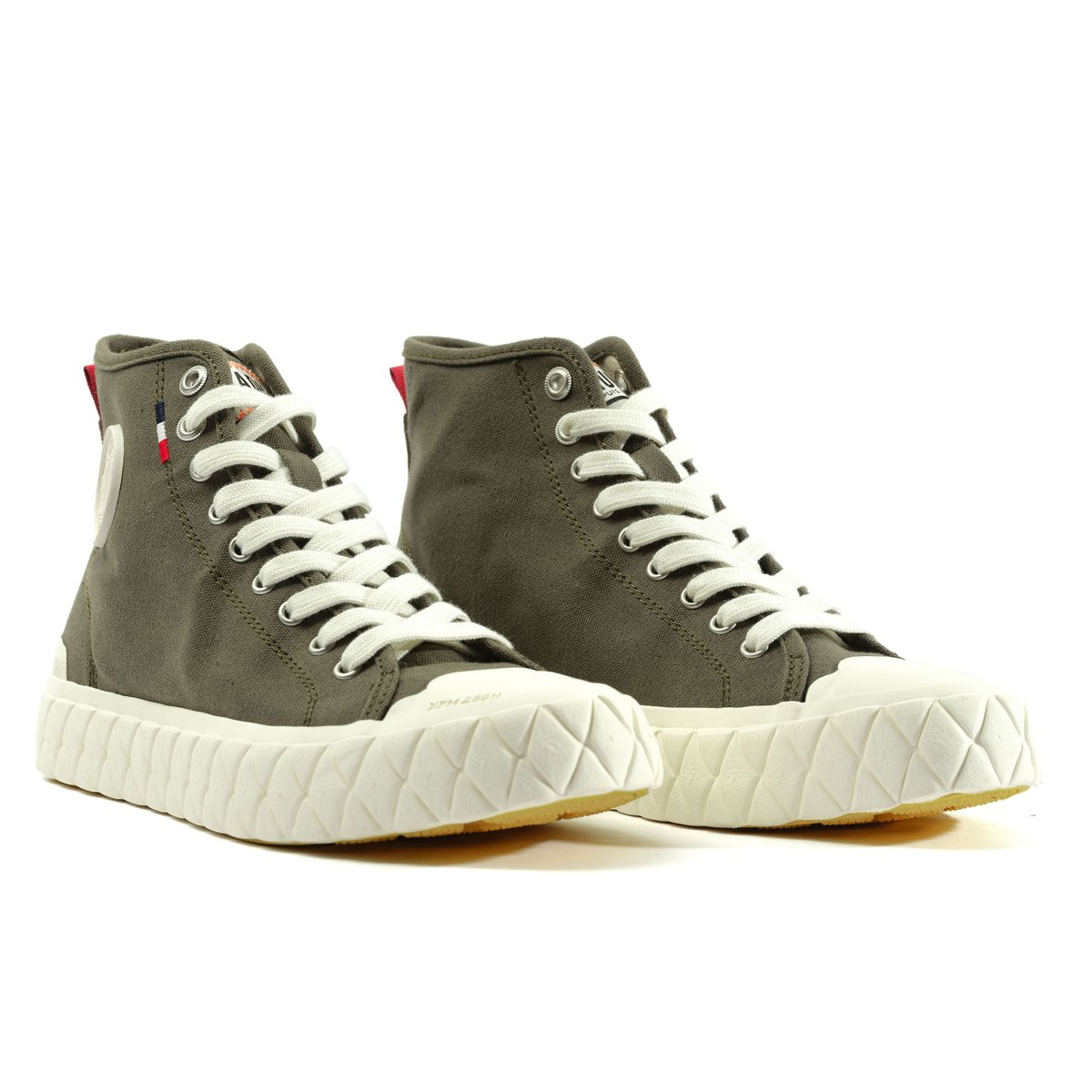 Baskets montantes en toile PALLA ACE CVS MID olive night, PALLADIUM