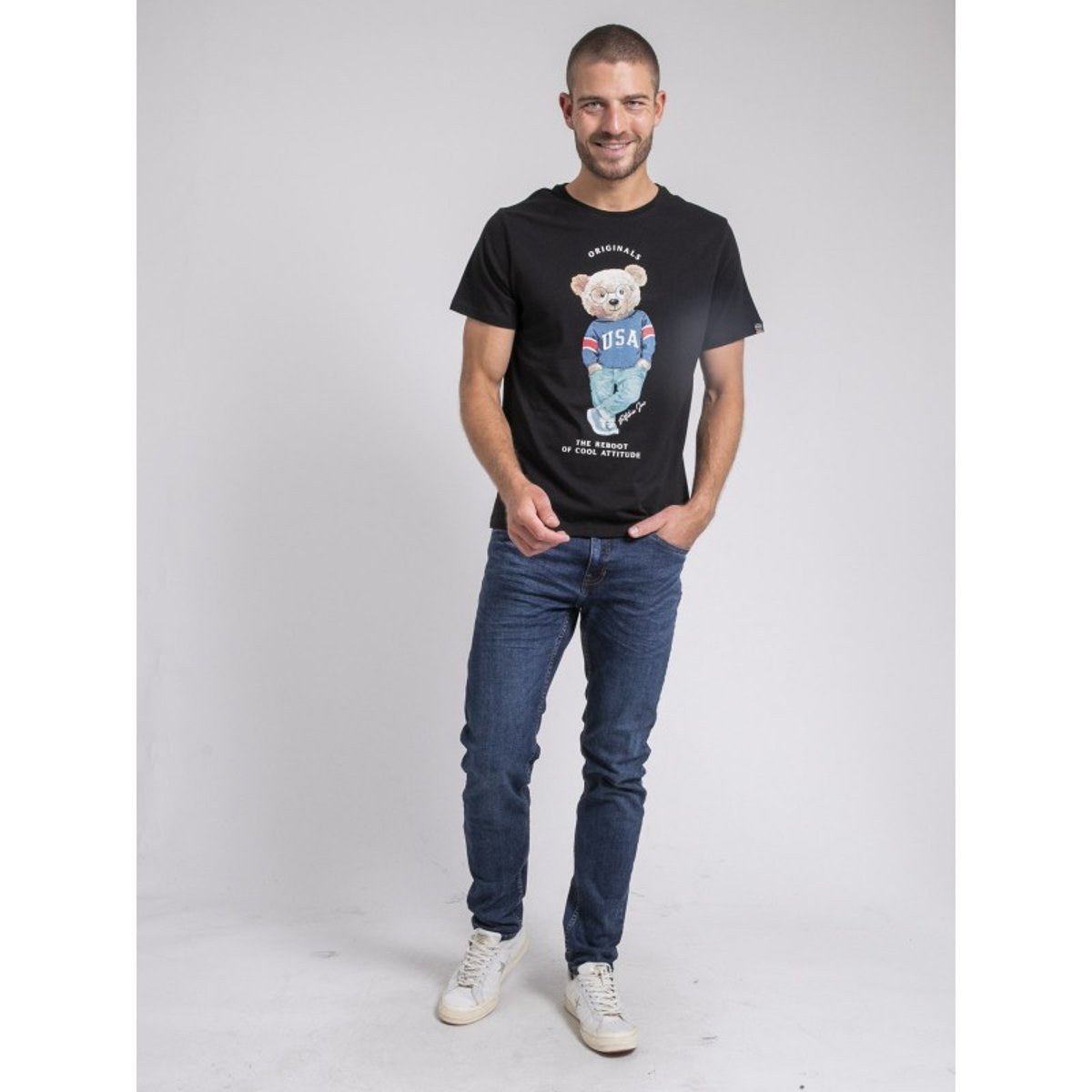 T-shirt Col Rond Pur Coton Joulio noir, RITCHIE