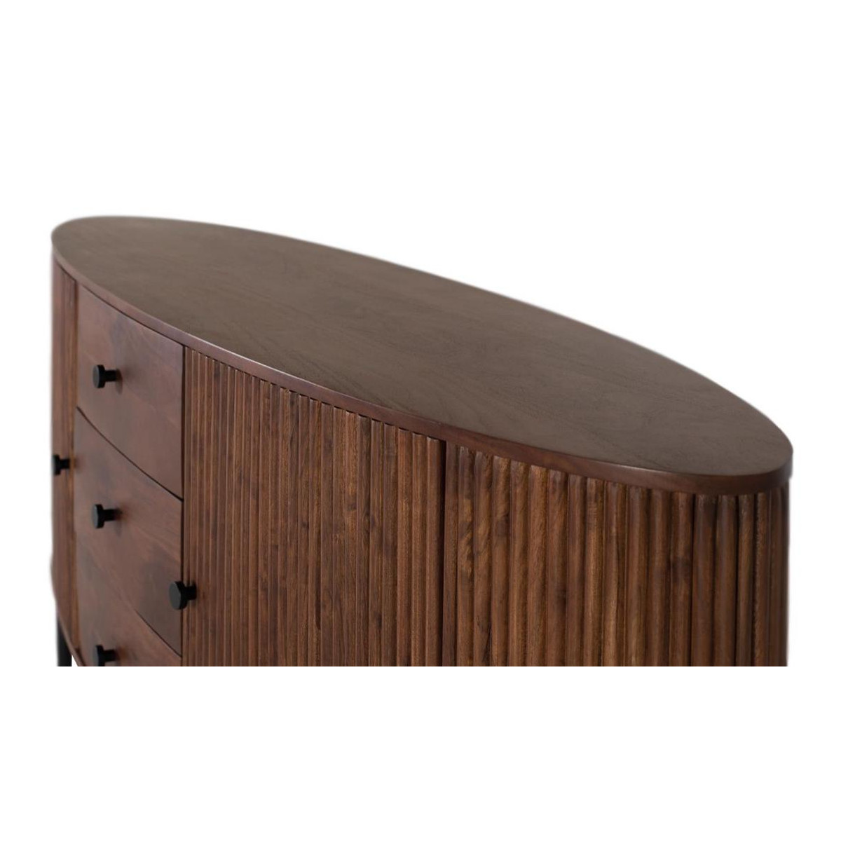 Bahut 3 tiroirs 2 portes Bois Marron - marron, DECORATION D’AUTREFOIS