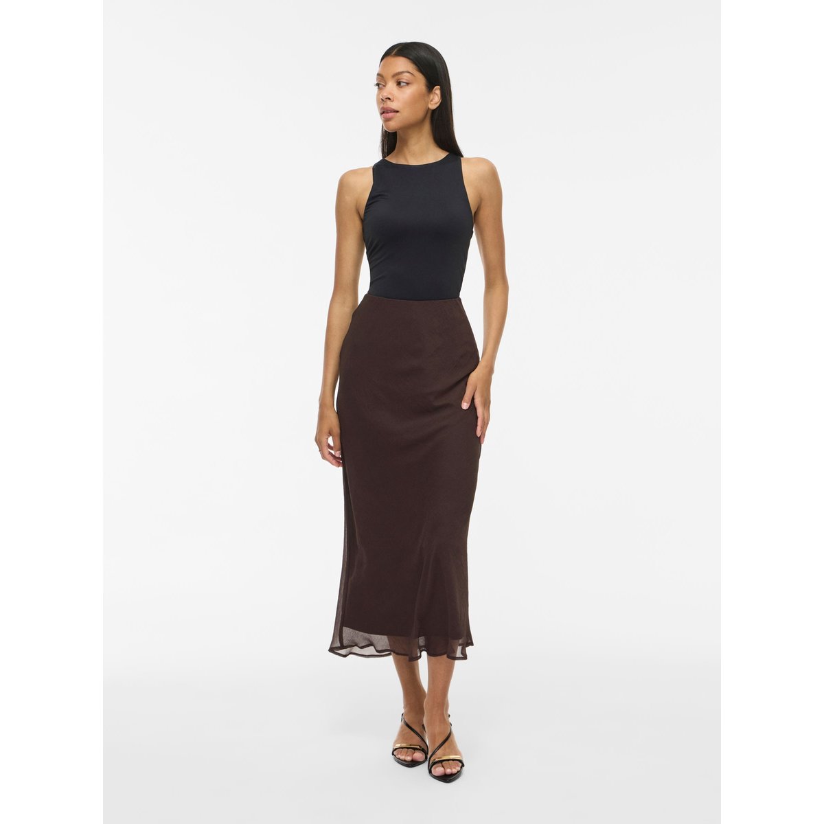 Jupe Longue marron - coffee bean1, VILA