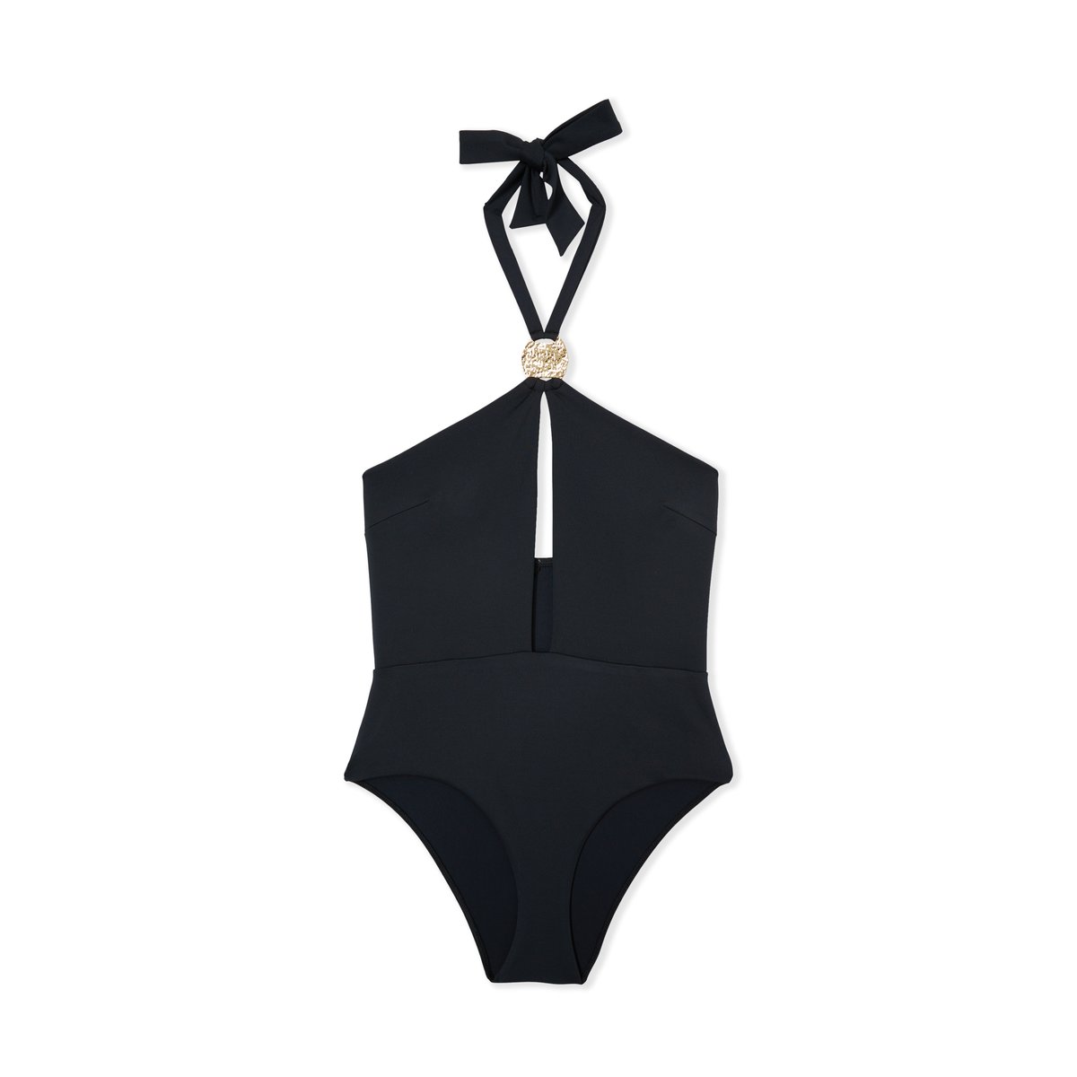 Maillot 1 pièce croisé avec détail bijou - Etam x Hôtel Mahfouf HALO SWIM noir, ETAM