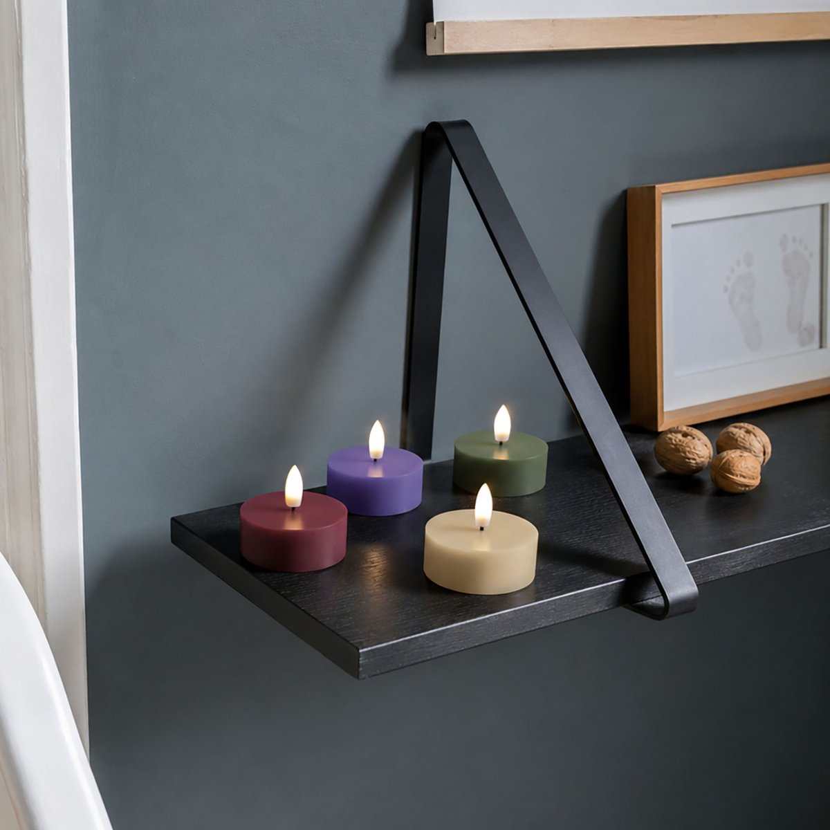 Lot de 4 bougies LED multicolore, REMEMBER