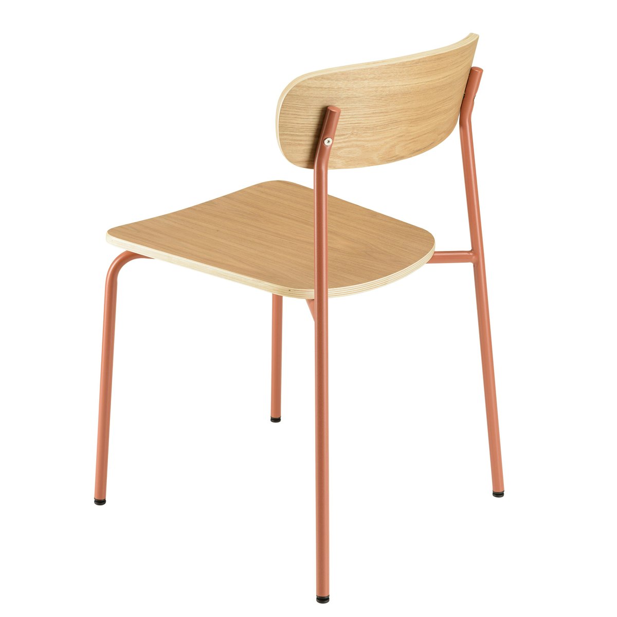 Chaise bois et métal terracota style écolier (lot de 2) TIM bois naturel, PIER IMPORT