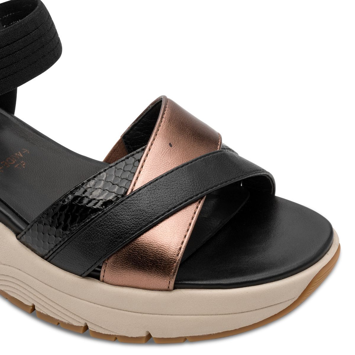 Sandale à talon femme noir combiné, TAMARIS