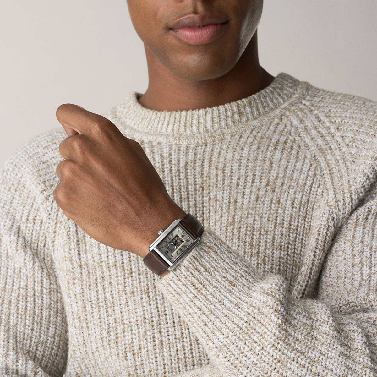 Montre Analogique  CARRAWAY argenté beige marron foncé, FOSSIL