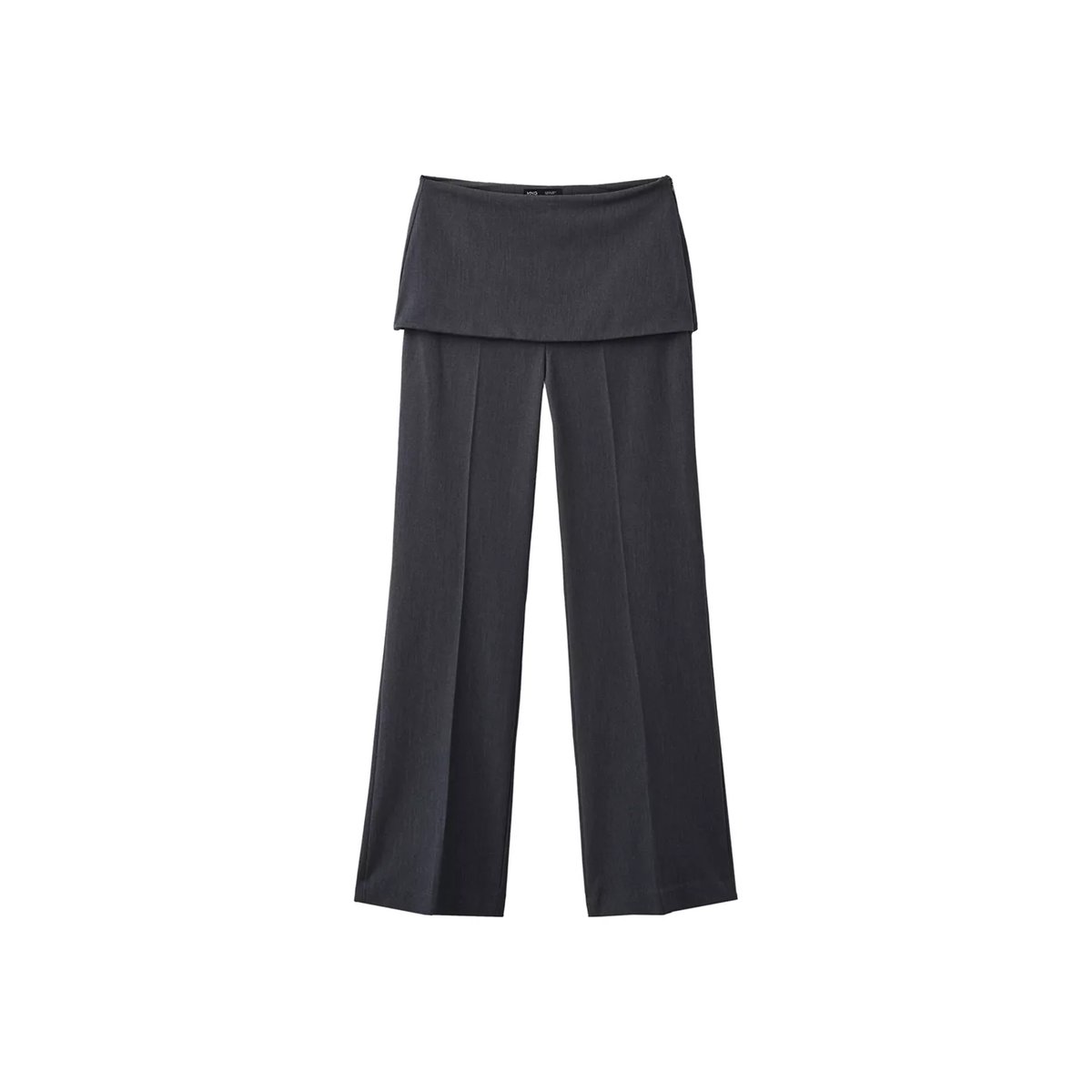 Pantalon droit design combiné gris, MANGO