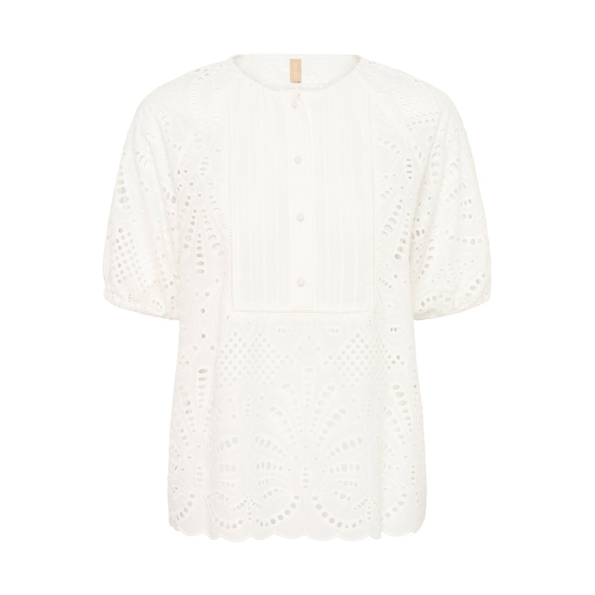 Blouse à manches courtes blanc spring gardenia, CULTURE