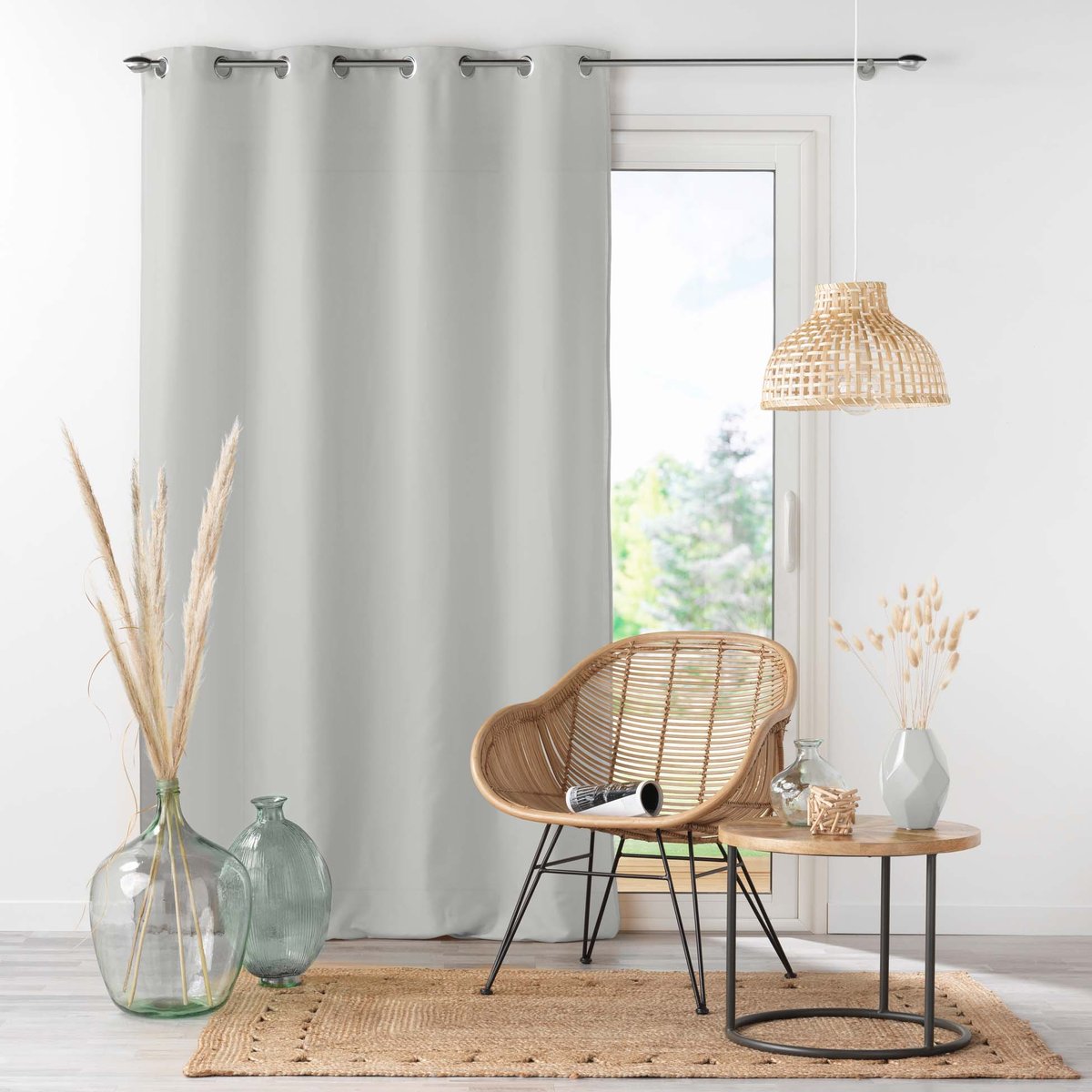 Rideau a oeillets Collection Absolu gris, EDEN