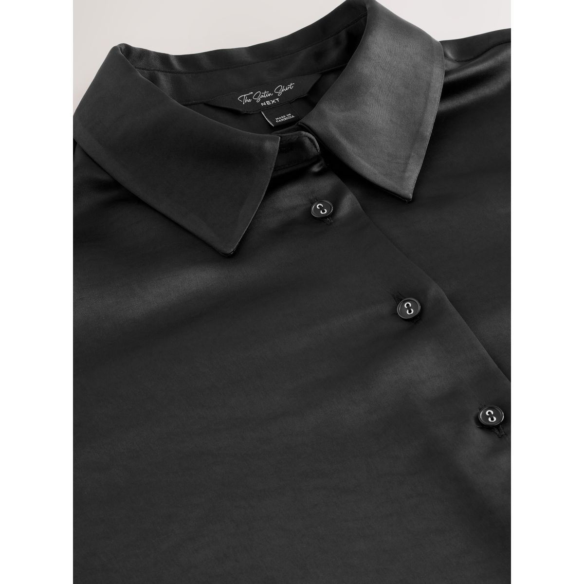 Chemise en satin à manches longues noir, NEXT