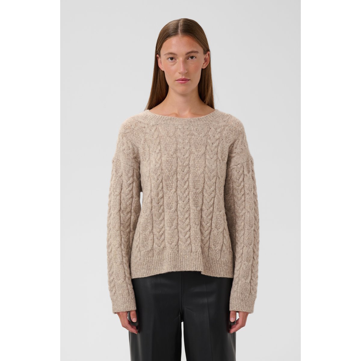 Pullover tricoté beige walnut melange, SOAKED IN LUXURY
