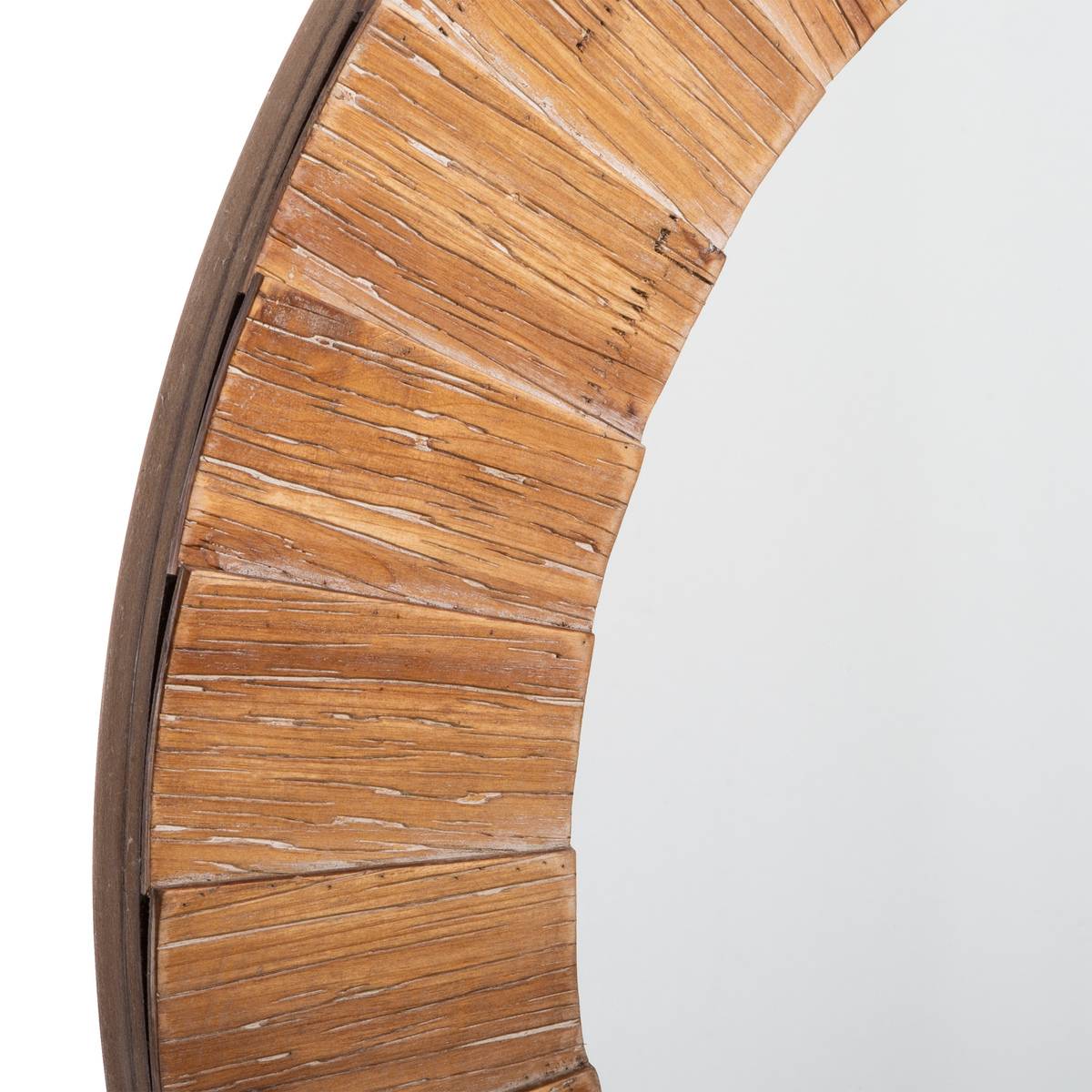 Miroir rond en bois 83cm PAMELA marron, ATMOSPHERA