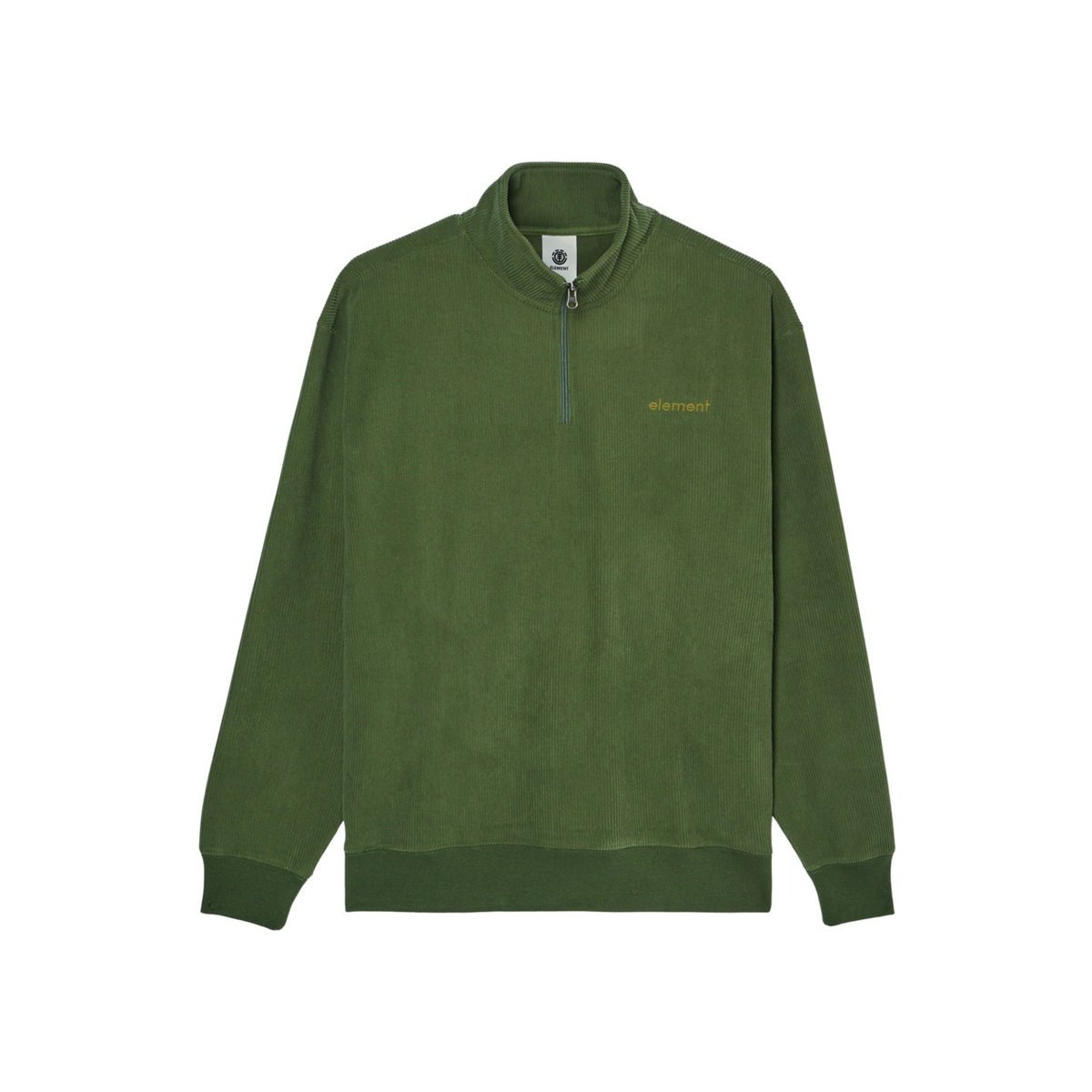 Sweat à 1/2 fermeture éclair LOWCASE CORDUROY vert bronze green, ELEMENT