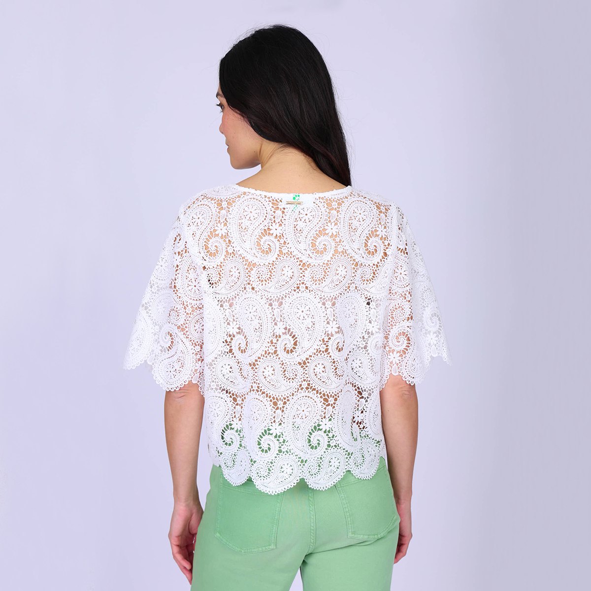 Top guipure Gianni blanc, MISE AU GREEN